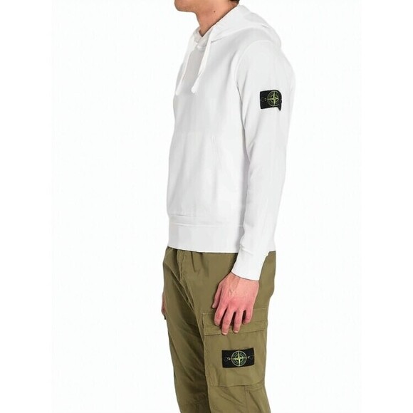Stone Island White Cotton Hoodie With Signature Patch - NWT - Picture 2 of 5